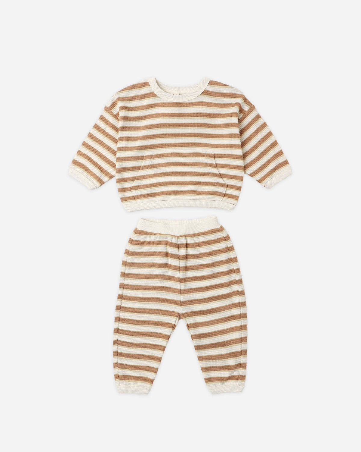 Quincy Mae - Waffle Slouch Set Spice Stripe