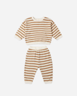Quincy Mae - Waffle Slouch Set Spice Stripe