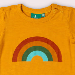 Little Green Radicals - Short Sleeve Popper T Shirt - Golden Rainbow