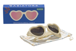 Babiators - Sweet Cream Polarized Heart Sunglasses with Mirrored Lens