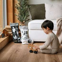 Wee Gallery - Bear Push Toy - Wooden Roll Along Toy for Baby & Toddler