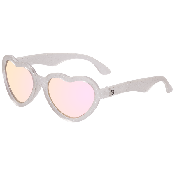 Babiators - Silver Shimmer Hearts with Pink Mirrored Lens