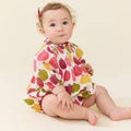 Pink Chicken - Baby Stevie Puff Sleeve Bubble - Pink Delicious Apples