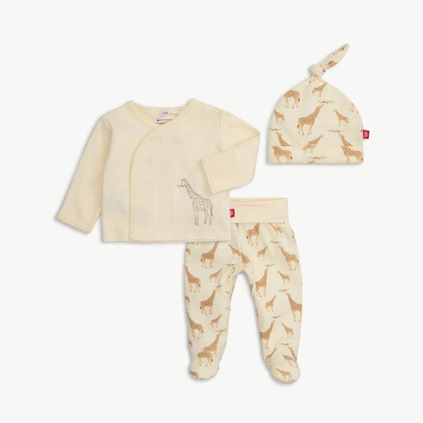 Magnetic Me - 3 piece Take Home Kimono Set - Cream Jolie Giraffe