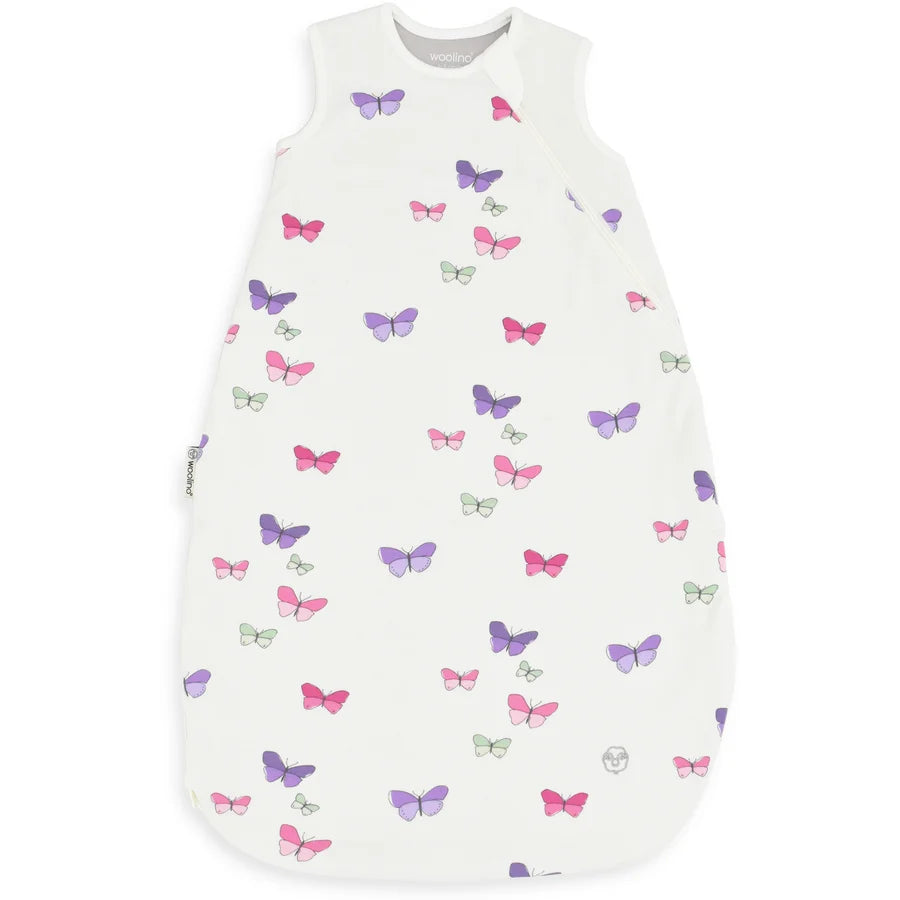 Woolino - 4 Season® Classic Baby Sleeping Bag, Merino Wool & Organic Cotton - Butterfly