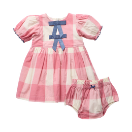 Pink Chicken - Baby Hermione Dress Set - Pink Checks