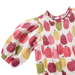 Pink Chicken - Baby Stevie Puff Sleeve Bubble - Pink Delicious Apples