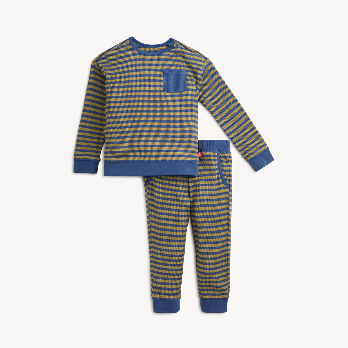 Magnetic Me - Waffle Top & Jogger Set - Olive & Navy