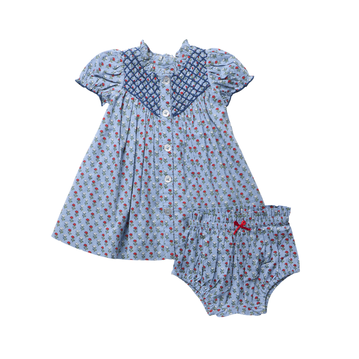 Pink Chicken - Baby Lucia Dress - Light Blue Carnation