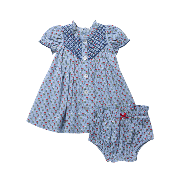 Pink Chicken - Baby Lucia Dress - Light Blue Carnation