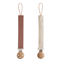 Mushie - Linen Pacifier Clip 2-Pack