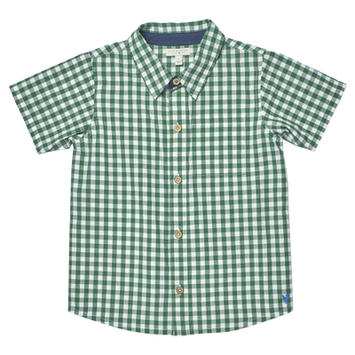Pink Chicken - Boys Jack Shirt - Green White Check