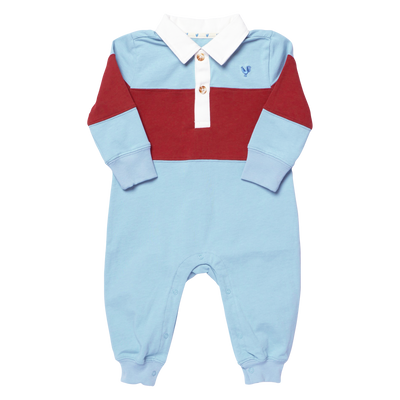 Pink Chicken - Baby Boys Albert Rugby Jumper - Blue Maroon