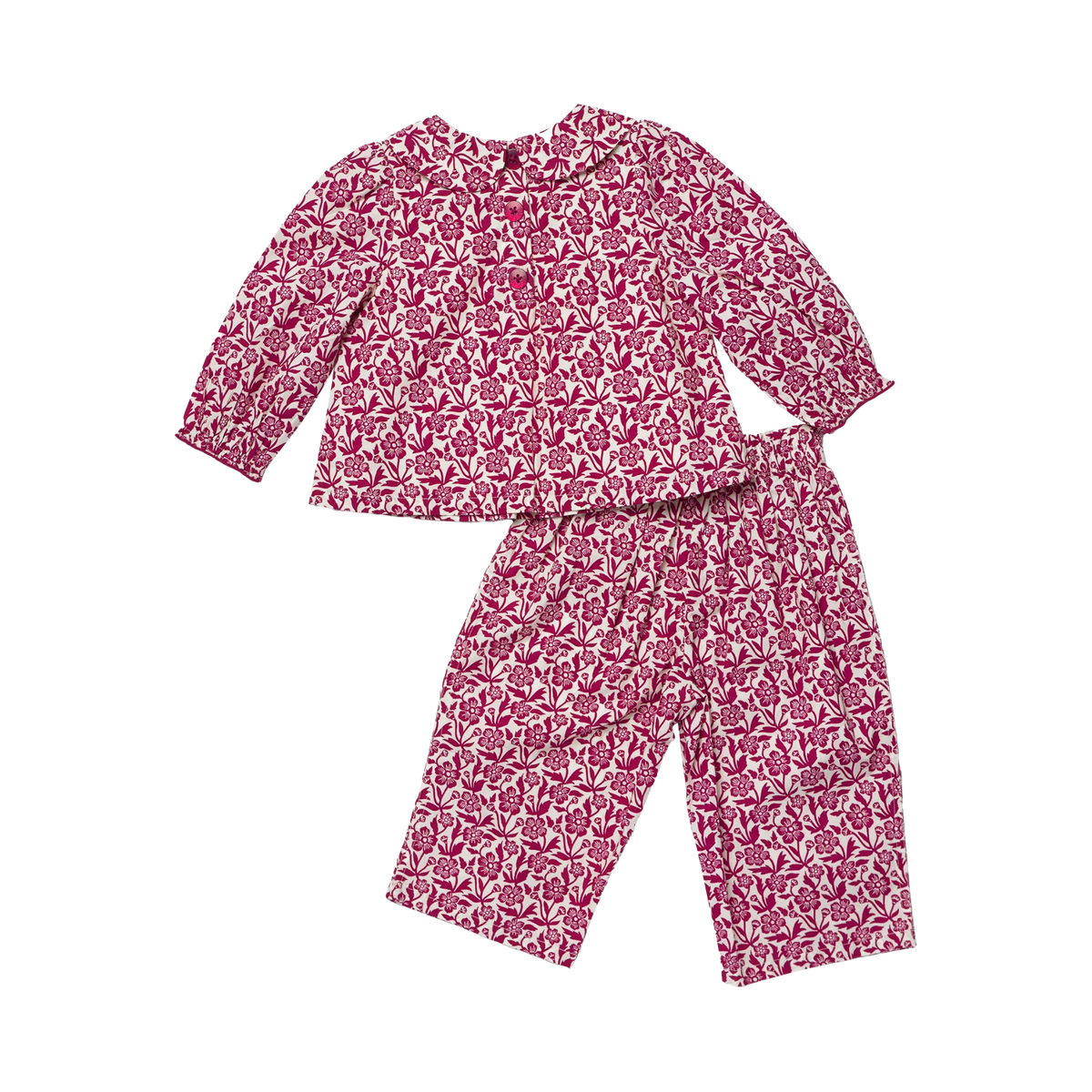 Pink Chicken - Baby Girls Dawson 2-PC Set - Burgundy Climbing Floral