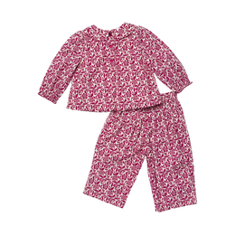Pink Chicken - Baby Girls Dawson 2-PC Set - Burgundy Climbing Floral