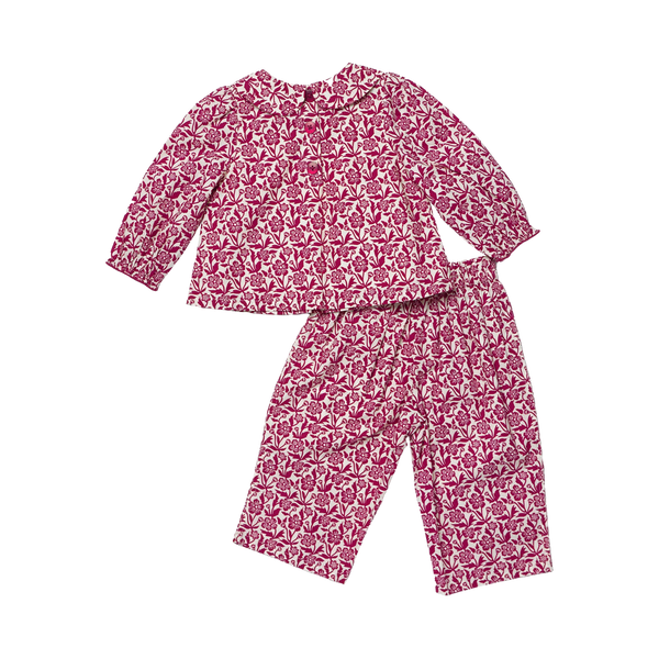 Pink Chicken - Baby Girls Dawson 2-PC Set - Burgundy Climbing Floral