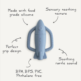 Mushie -  Rocket Rattle Teether