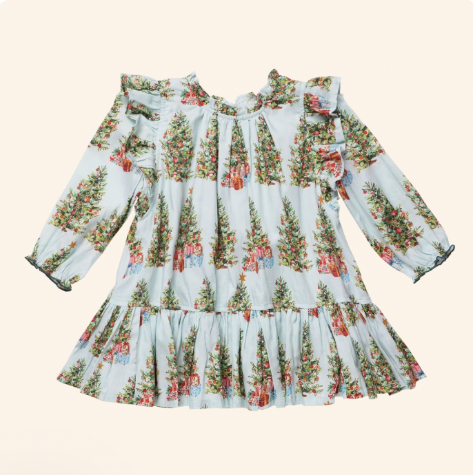 Pink Chicken - Girls Harper Dress - Trees and Presents