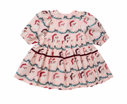Pink Chicken - Girls Maribelle Dress - Santa Garland
