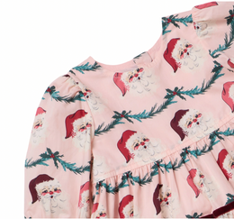 Pink Chicken - Girls Maribelle Dress - Santa Garland