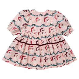 Pink Chicken - Baby Girls Maribelle Dress Set- Santa Garland