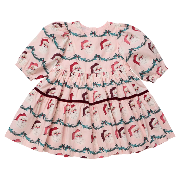 Pink Chicken - Baby Girls Maribelle Dress Set- Santa Garland