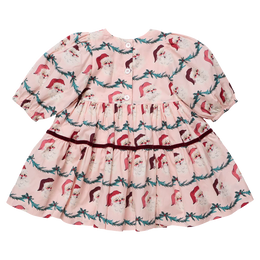 Pink Chicken - Baby Girls Maribelle Dress Set- Santa Garland