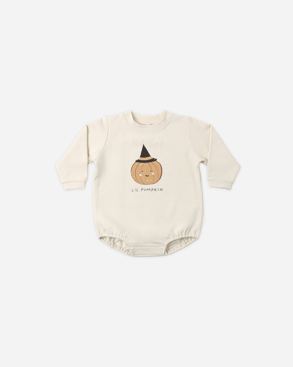 Quincy Mae - Crewneck Bubble Romper Lil Pumpkin
