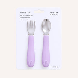 WeeSprout - Stainless Steel Toddler Fork & Spoon Set – 2 Piece