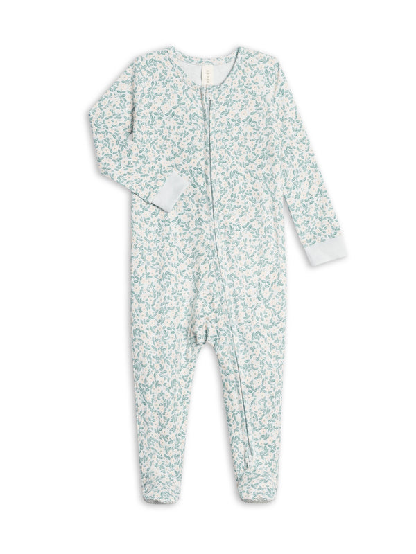 Colored Organics - Peyton Zipper Sleeper - Arbor Floral / Powder + Shell