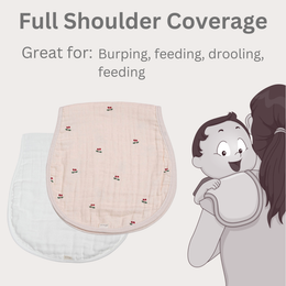 Ali+Oli - Bamboo Muslin Burp Cloth Set 2-Pack (Cherry-White)