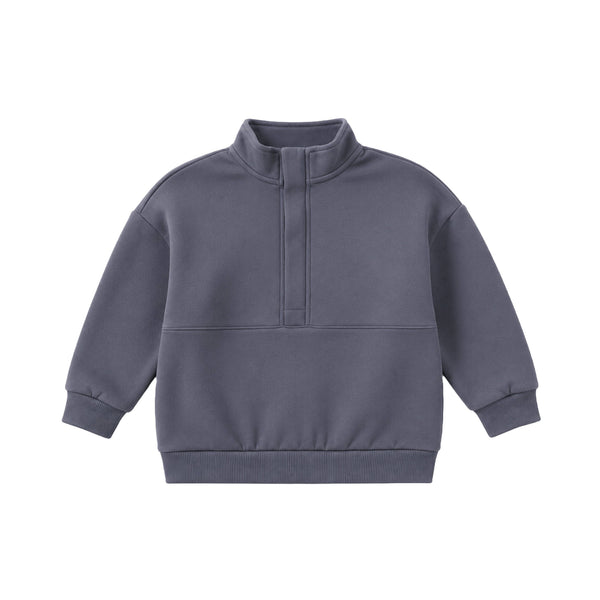 Colored Organics - Jae Fleece Blocked Half Zip Pullover - Steel
