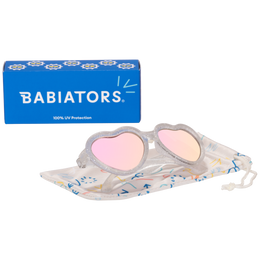 Babiators - Silver Shimmer Hearts with Pink Mirrored Lens