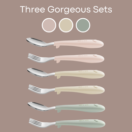 Ali+Oli - Ali+Oli (6pc) Toddler Utensils Set - Stainless Steel (Heart)