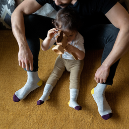 Q for Quinn - Mixed Patterns Kids Socks (3-pack) - 98% Organic Cotton