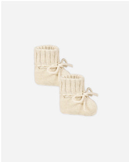 Quincy Mae - Knit Booties Heathered Natural