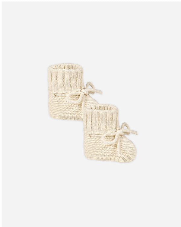 Quincy Mae - Knit Booties Heathered Natural