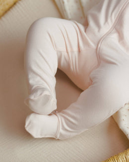 Quincy Mae - Zip Longsleeve Sleeper Footie - Petal