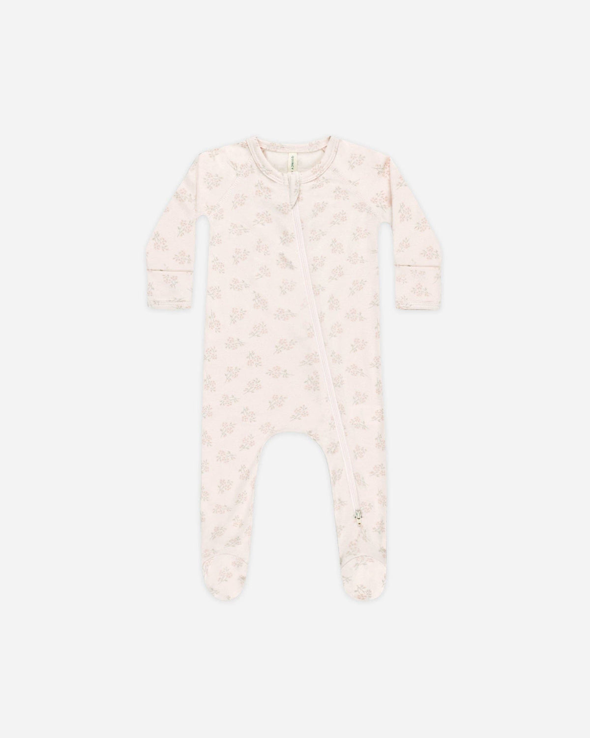 Quincy Mae - Modal Zip Footie Pink Blossom