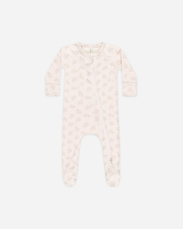 Quincy Mae - Modal Zip Footie Pink Blossom