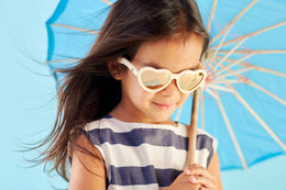 Babiators - Sweet Cream Polarized Heart Sunglasses with Mirrored Lens