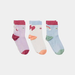 Q for Quinn - Mixed Patterns Kids Socks (3-pack) - 98% Organic Cotton