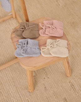 Quincy Mae - Knit Booties Heathered Natural