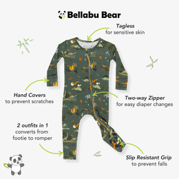 Bellabu Bear - Jurassic Park: Safari Bamboo Convertible Footie