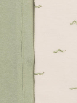 Colored Organics - 2-Pack Burp Cloths - Mint + Caterpillar