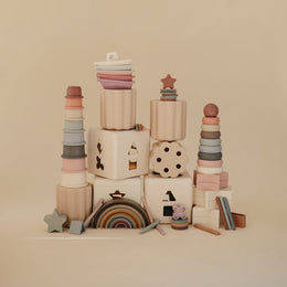 Mushie - Rainbow Stacker Toy - Sol