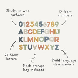 Mushie - Letters & Numbers Bath Play Set
