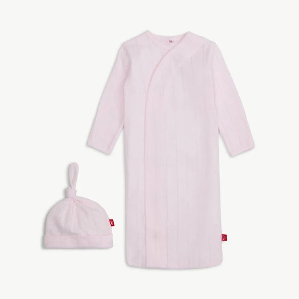 Magnetic Me -  Pointelle Gown & Hat Set - Pink
