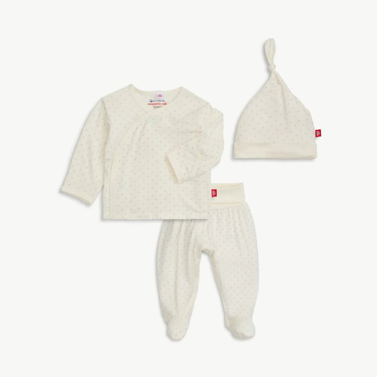 Magnetic Me - Modal Take Me Home Kimono Set - Pin Dot Cream
